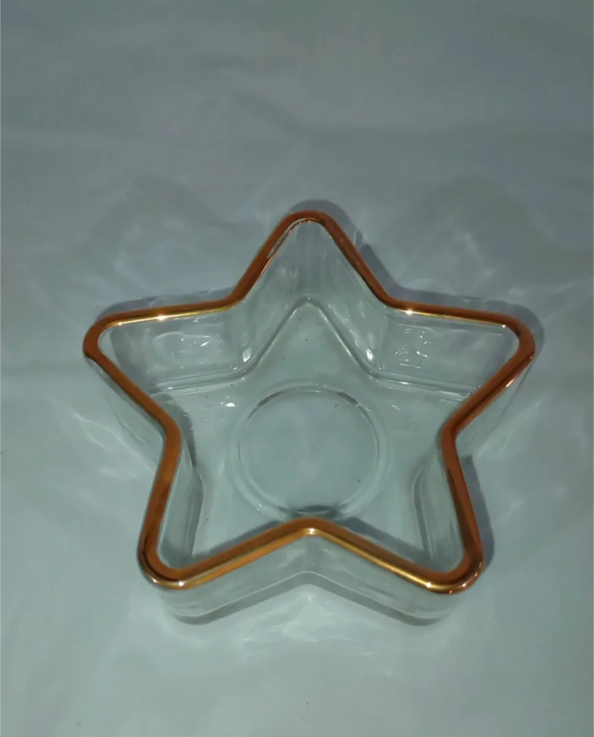 Holiday Gold 3 Piece Party Set Glass Bowls Tree, Star And Bell image indicator(3)