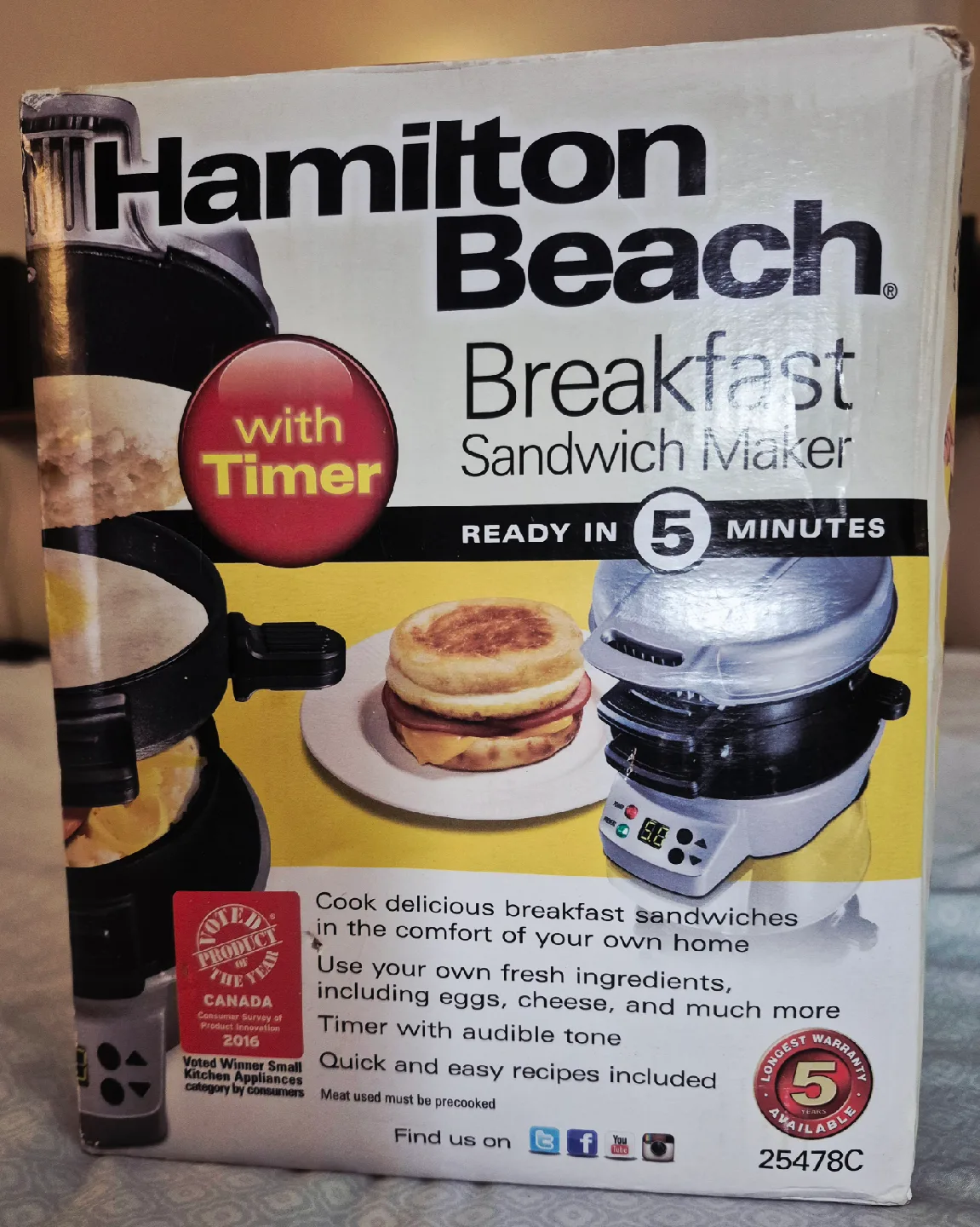 Hamilton Beach Breakfast Sandwich Maker w/ Timer  $10 image indicator(3)