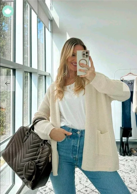 BNWT Vero Moda Playing Favourites Cardigan - Cream XXL image indicator(3)