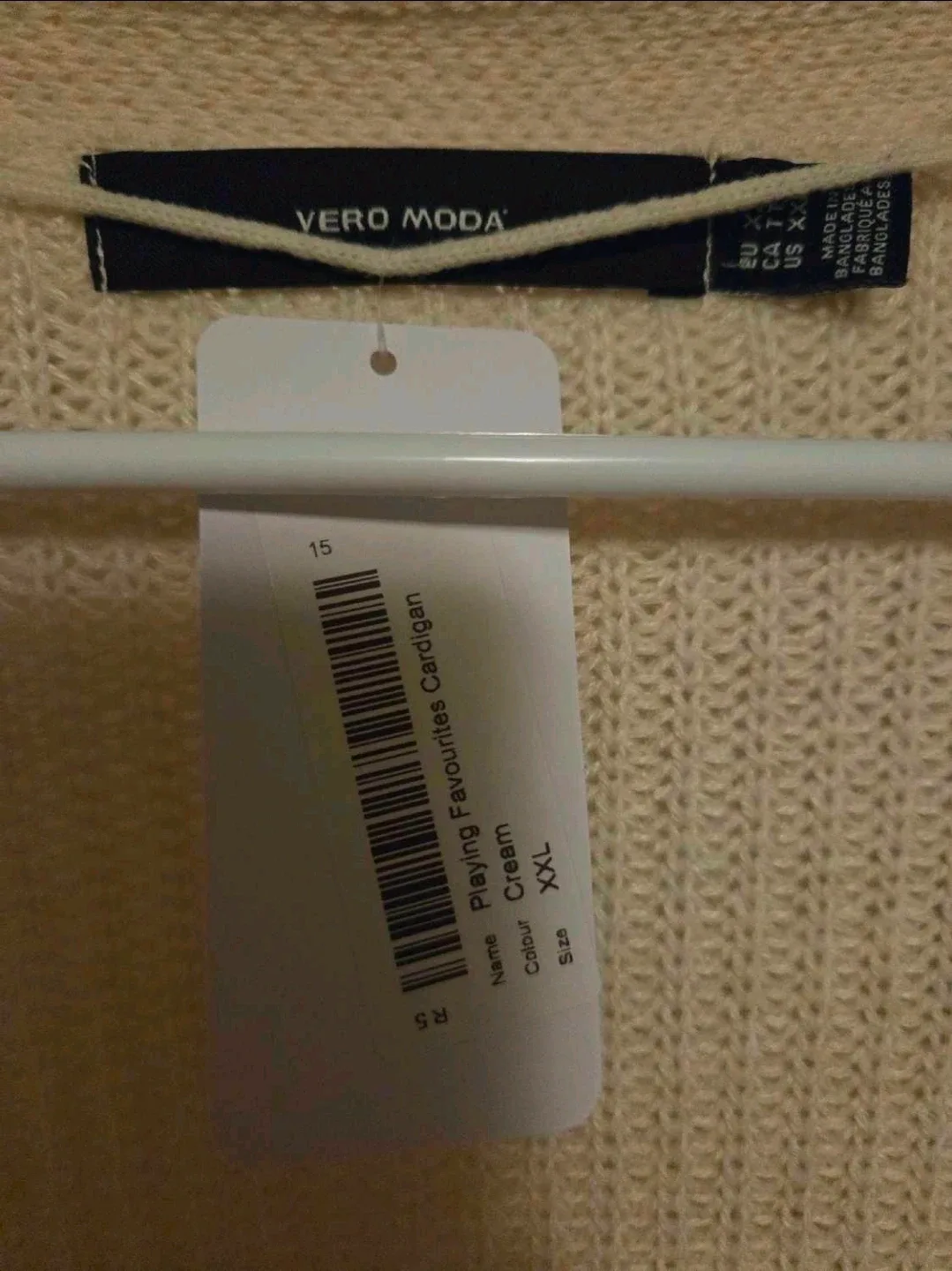 BNWT Vero Moda Playing Favourites Cardigan - Cream XXL image indicator(5)