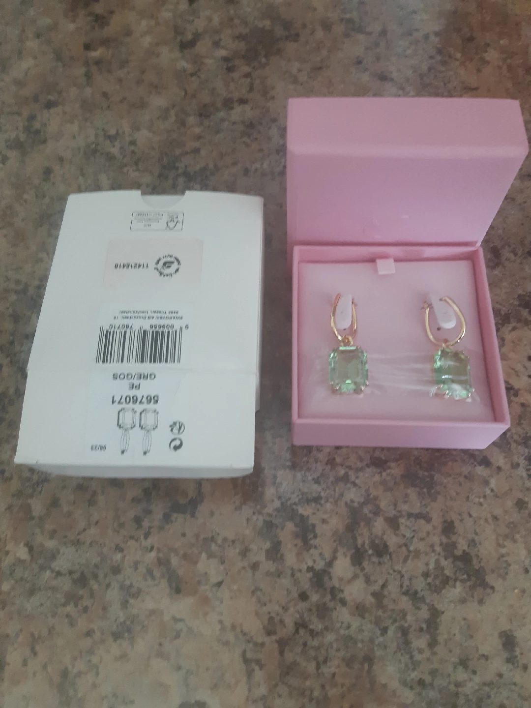 Swarovski Drop Earrings, Green, new - photo 5