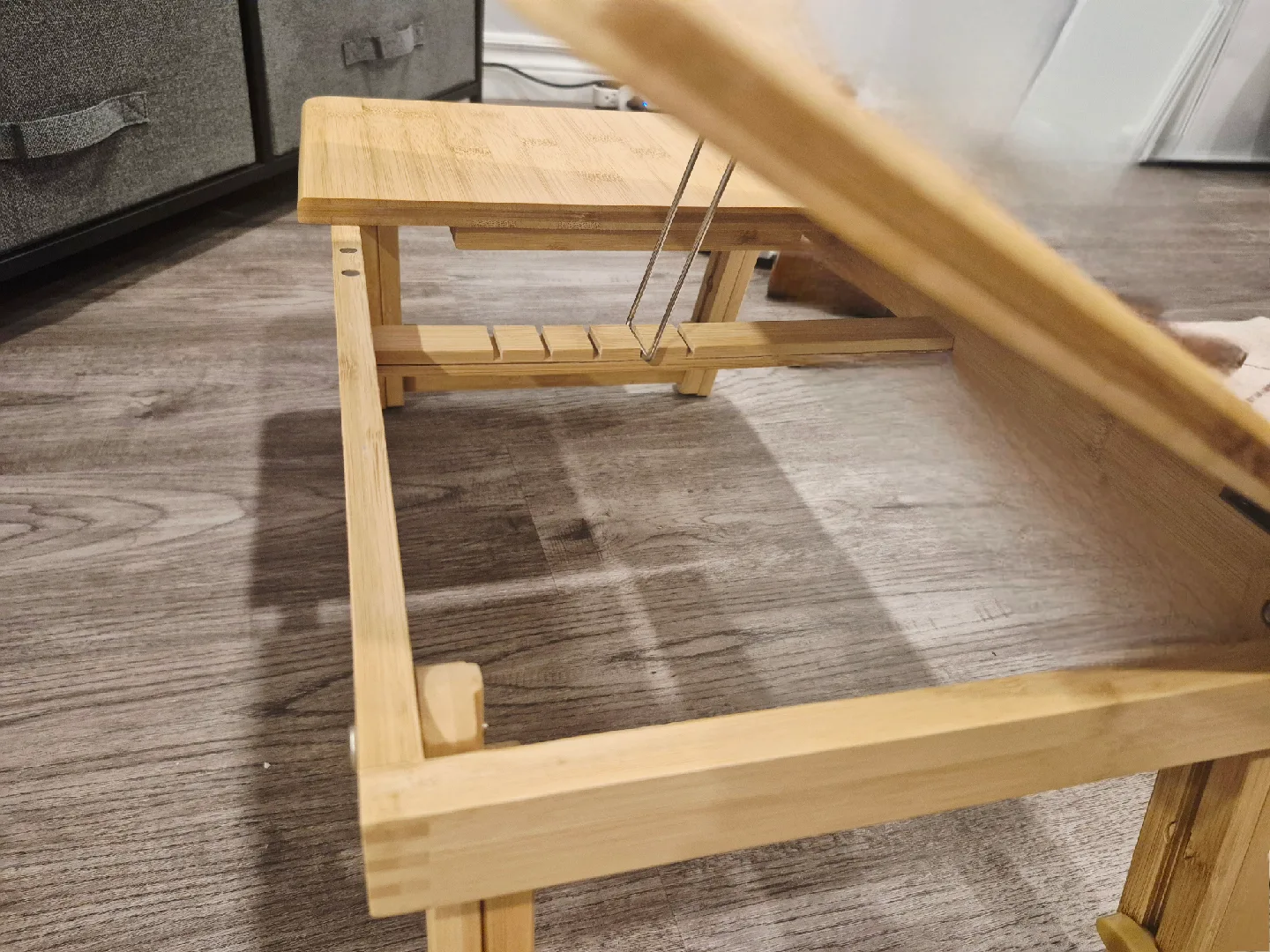 SONGMICS Bamboo Laptop Desk - Tilting Top & Folding Legs image indicator(4)