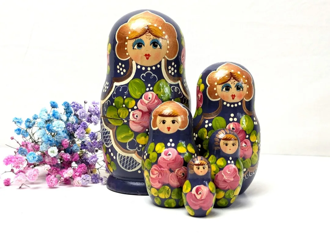 Russian Nesting Dolls ~ Matryoshka Wood Doll Set ~ Hand Painted image indicator(6)