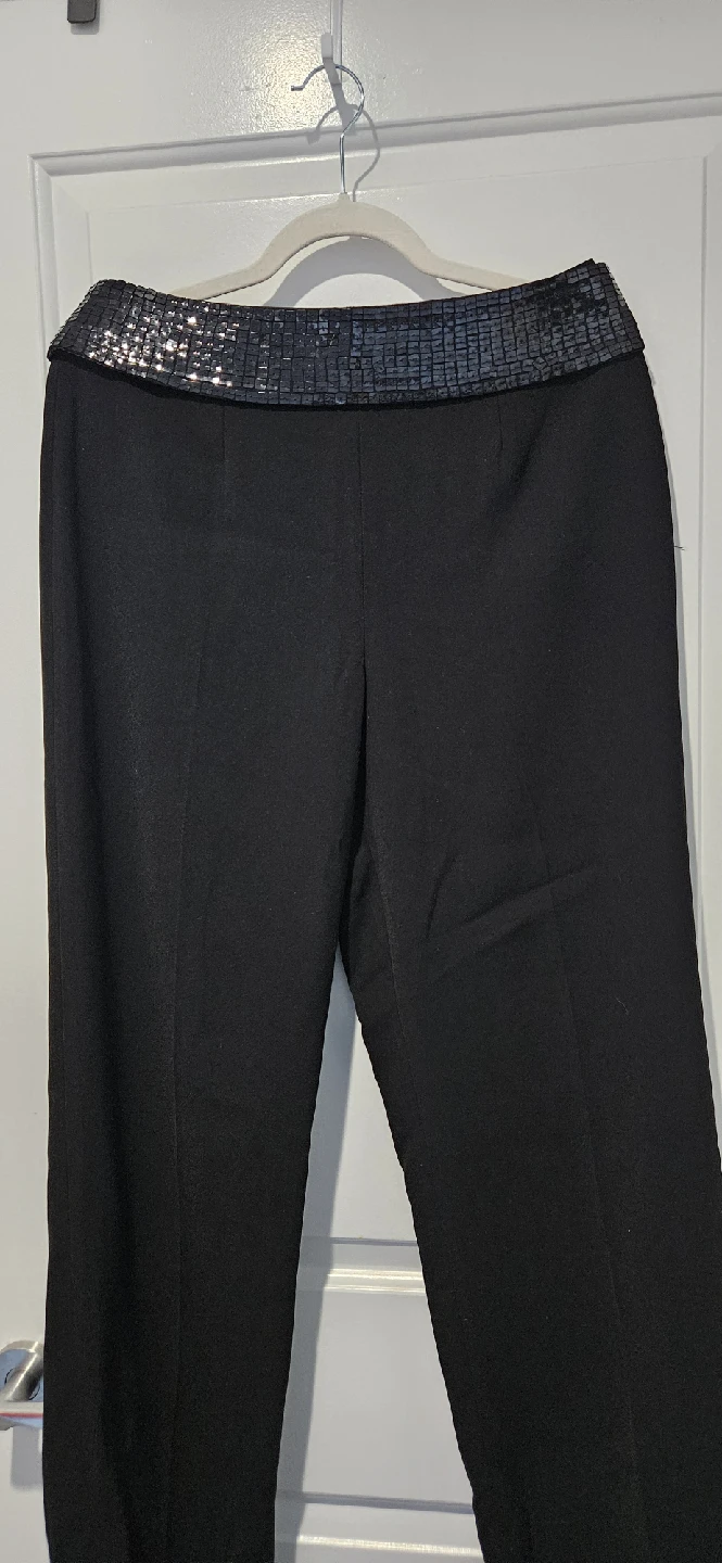 Black Dress Pants with removable Sequin Waistband, Size 10 to 12 - photo 3