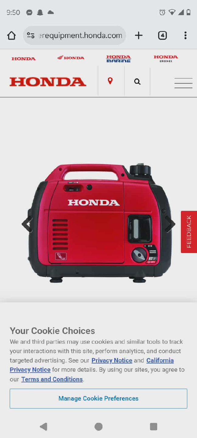Honda Generator 2200 W