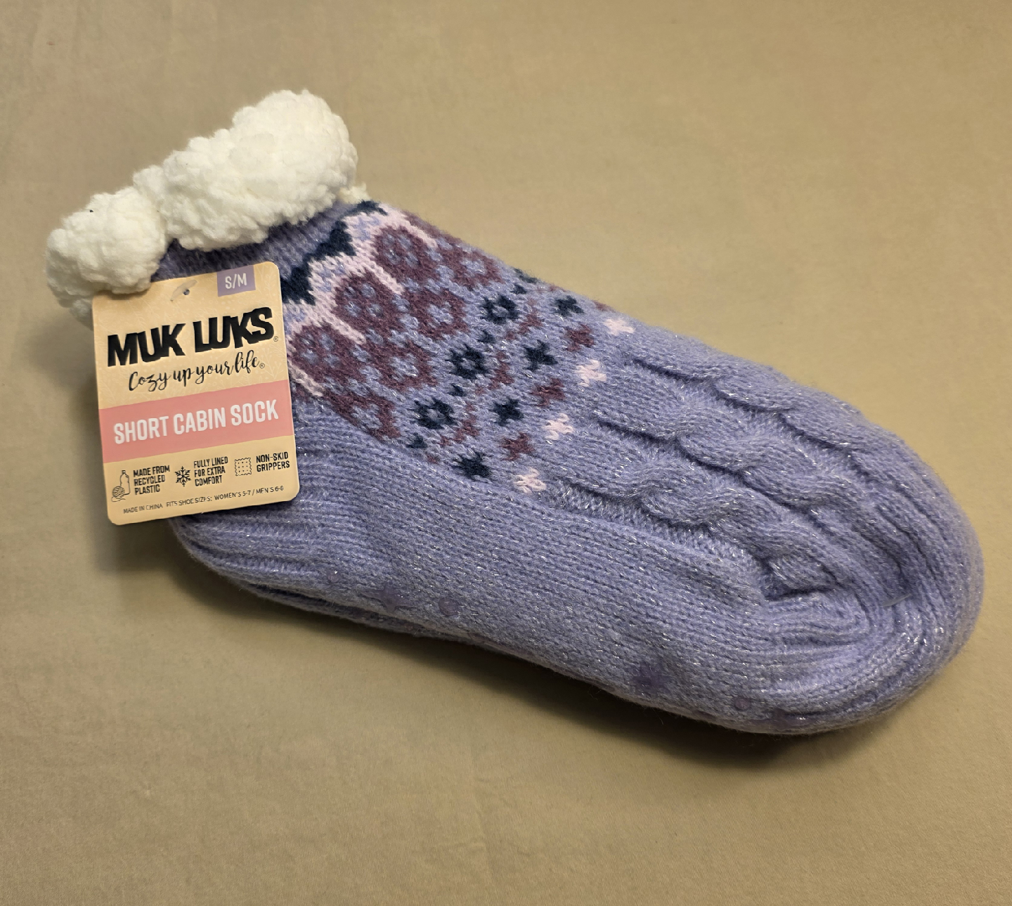 Muk Luks Cozy Cabin Sock S/M NEW!