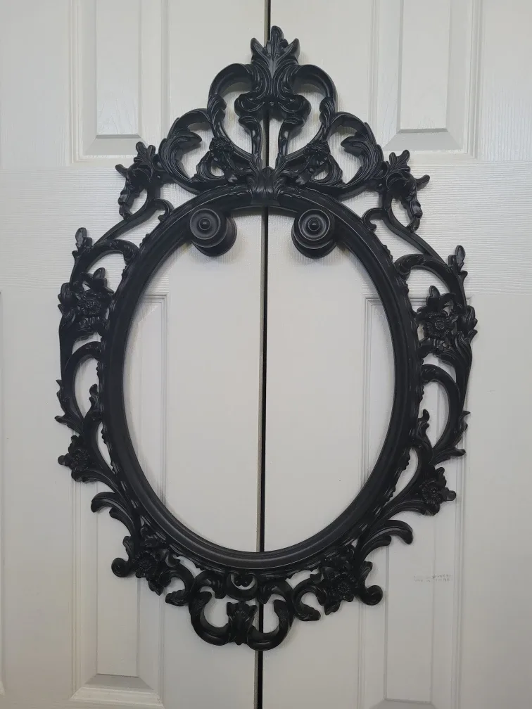 Ornate Black Oval Wall Frame