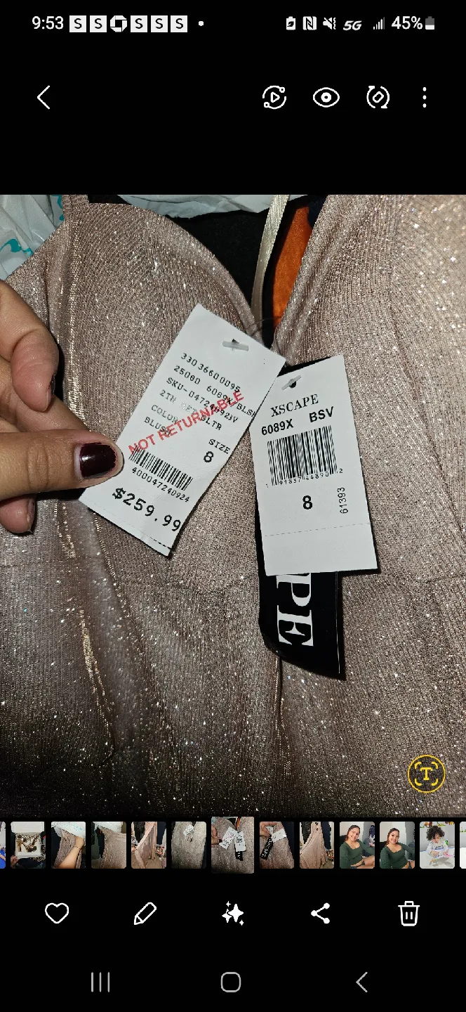 Xscape Rose Gold Gown - Size 8 image indicator(2)