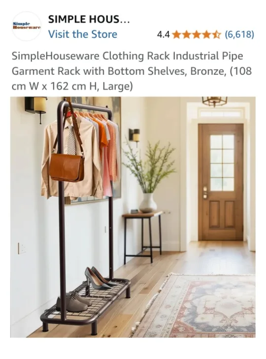 BRAND NEW Simple Houseware Clothing Rack - Bronze Finish thumbnail