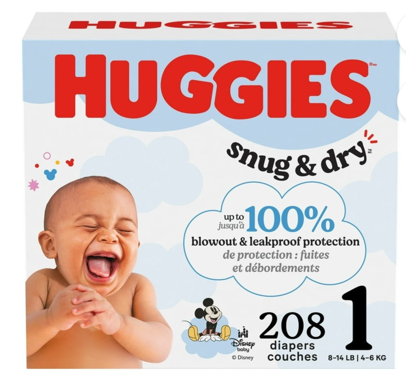 Huggies Snug & Dry Size 1 Diapers - 208 Count
