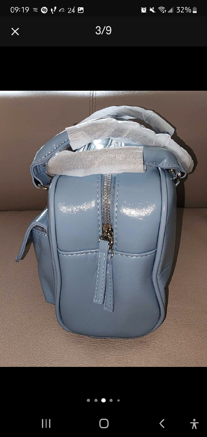 Blue Shoulder Bag with Pockets - photo 5