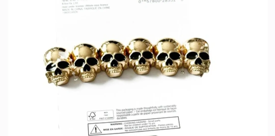 Brand New Gold Skull Bracelet image indicator(2)