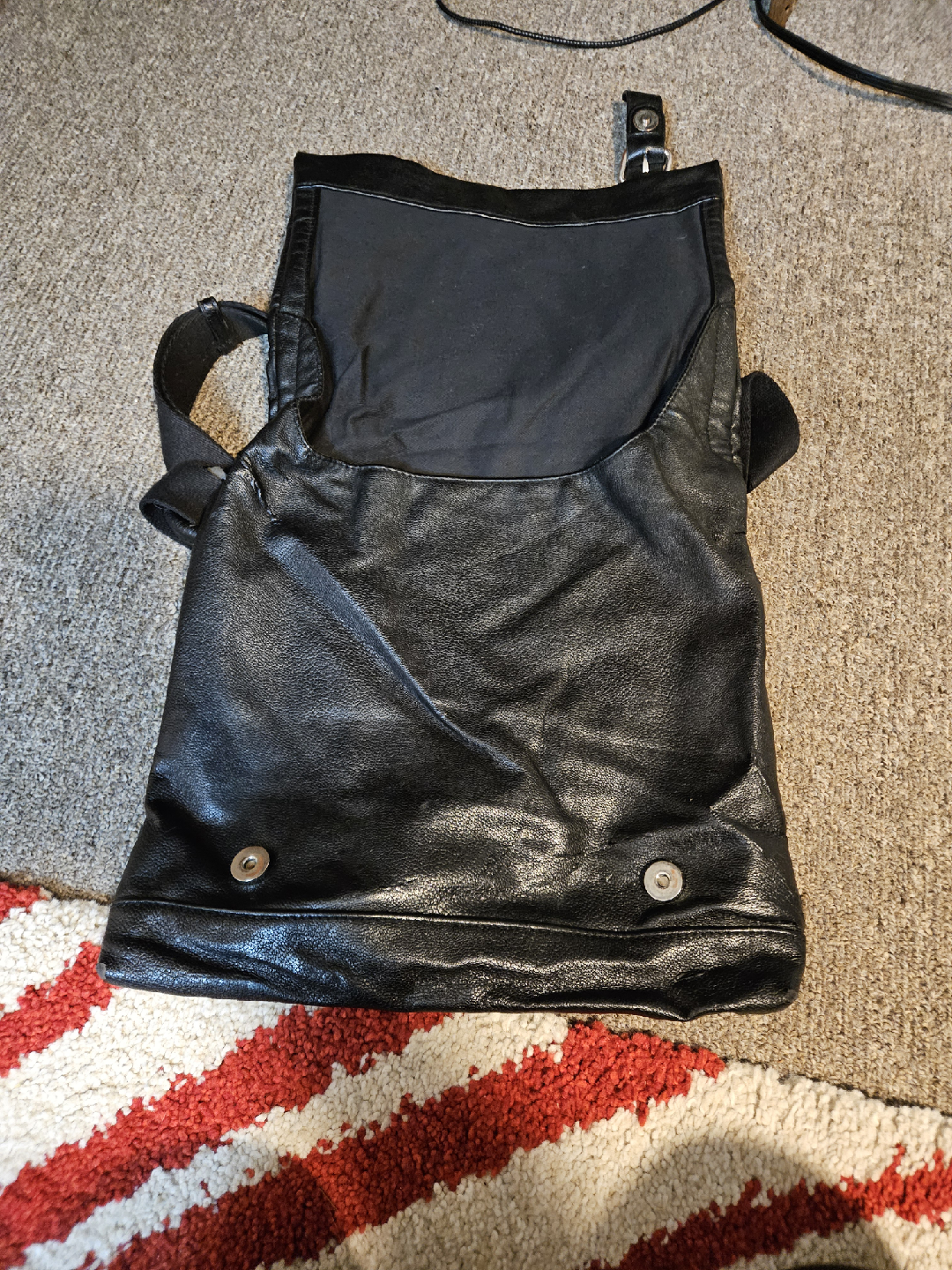 Leather Messenger Bag - Black - photo 3