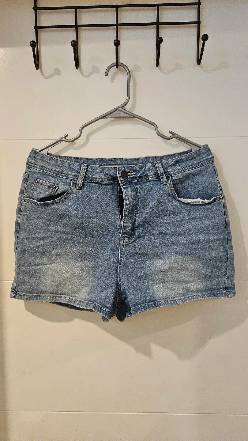 Plus Size Denim Shorts with Bows