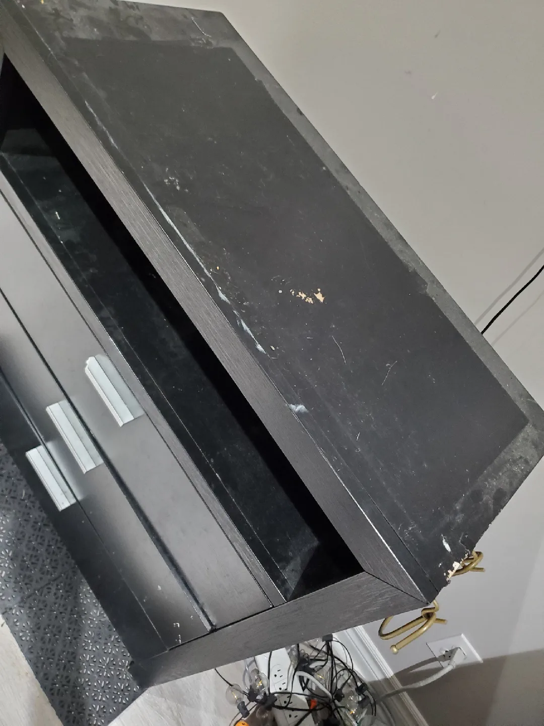 Black Wood 3-Drawer Dresser image indicator(2)