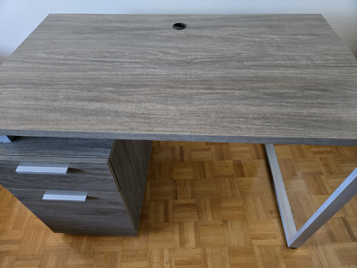 Brand new assembled Grey Woodgrain Desk with Drawers - photo 2