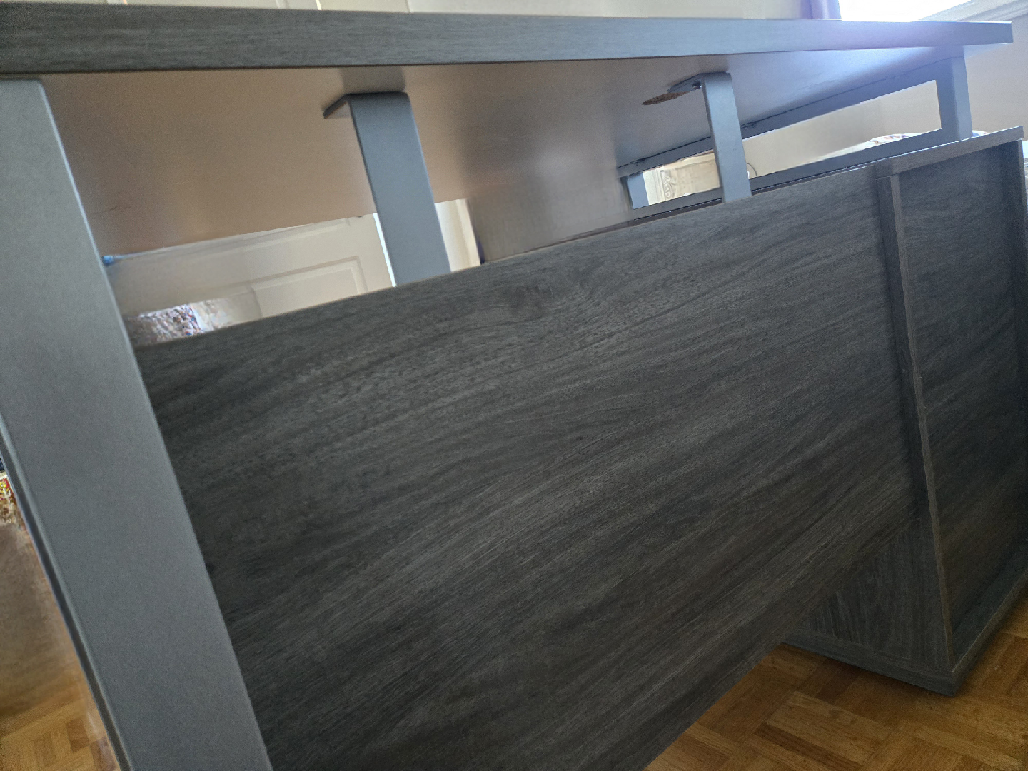 Brand new assembled Grey Woodgrain Desk with Drawers - photo 5