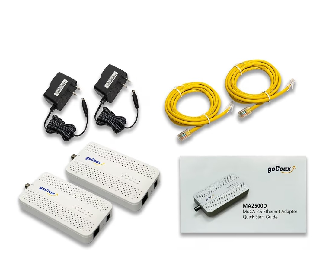 GoCoax MoCA 2.5 Ethernet Adapters (2-Pack)