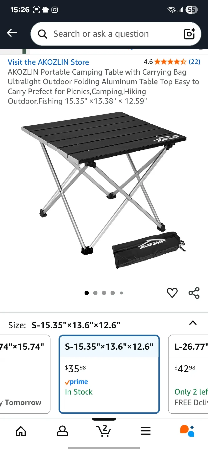 AKOZLIN Portable Camping Table - Small Size thumbnail