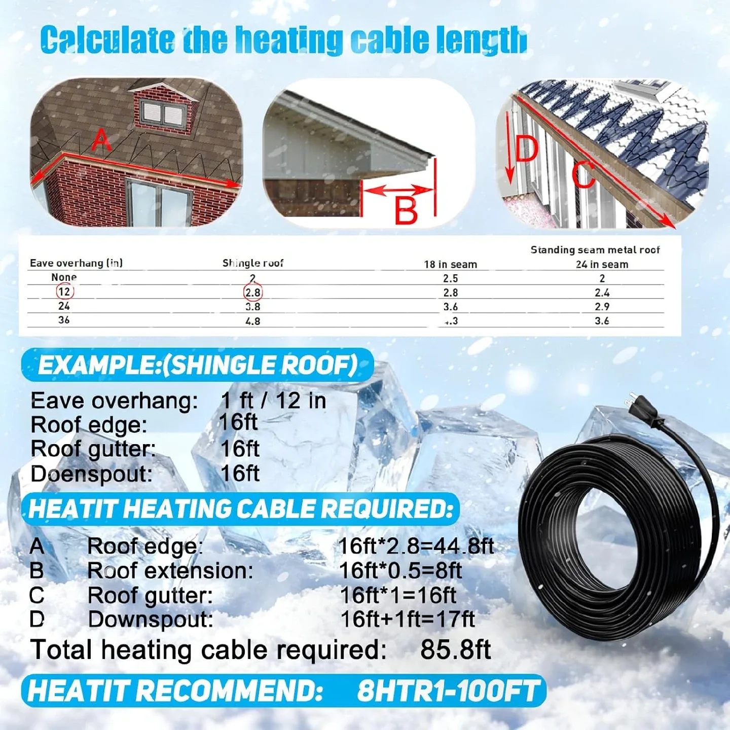 Roof and Gutter Snow De-Icing Kit BNIB image indicator(7)