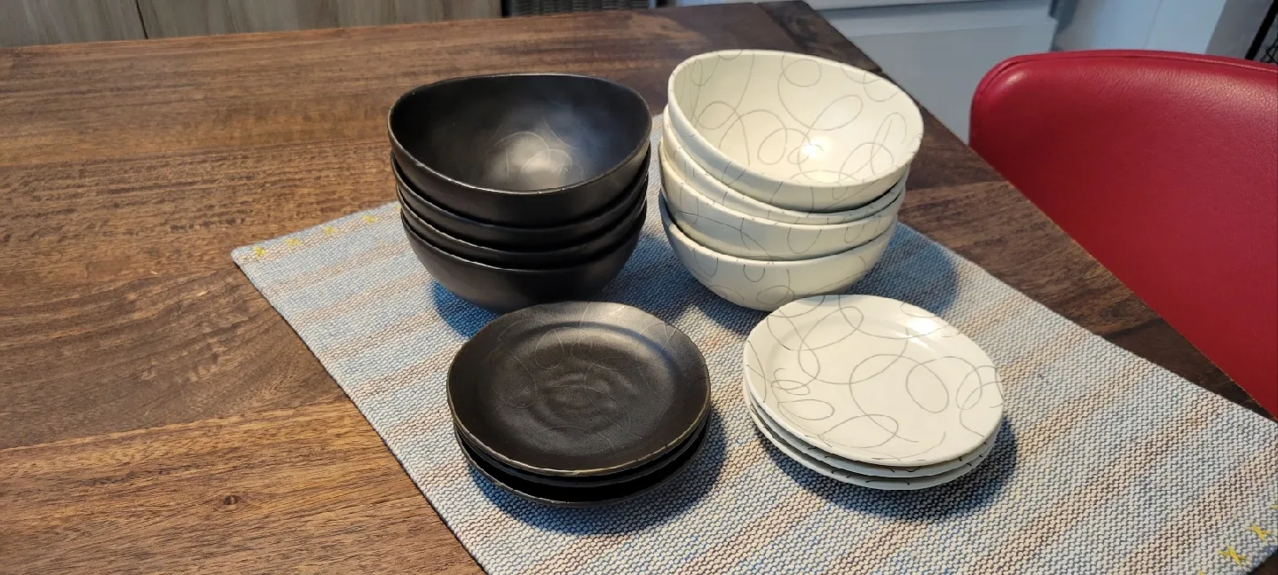 Bowls and Plates Set - Black and White image indicator(2)