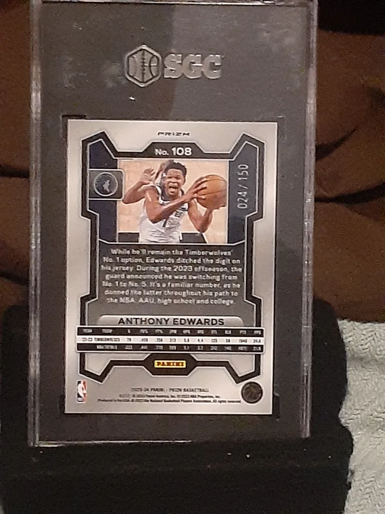 2023-24 Panini Prizm Anthony Edwards #108 SGC 9.5 image indicator(2)