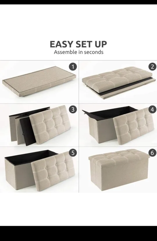 Ottoman Storage Organizer Beige *new image indicator(5)