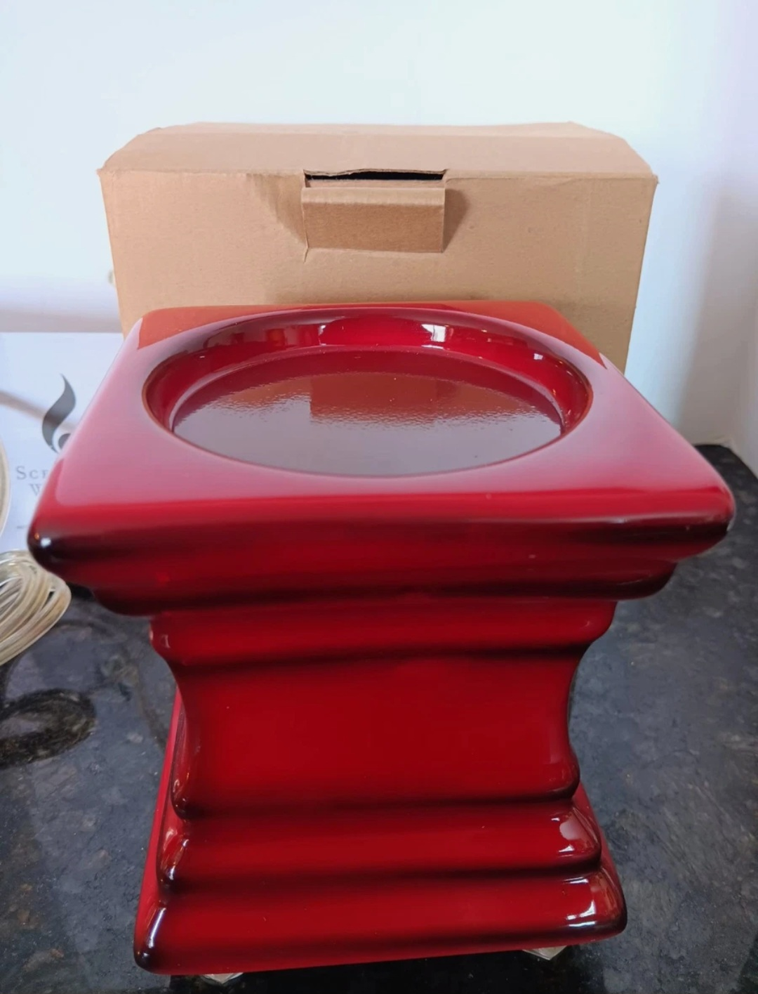 Gold Canyon Red Footed Square Scent Pod Warmer