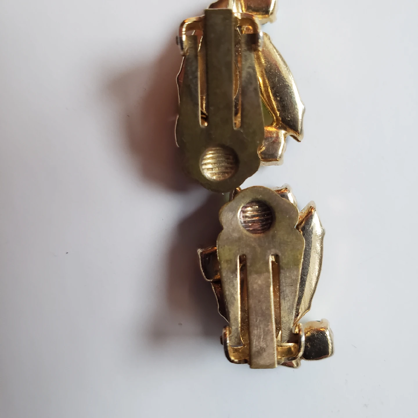 Vintage Green Rhinestone Clip On Earrings - photo 3