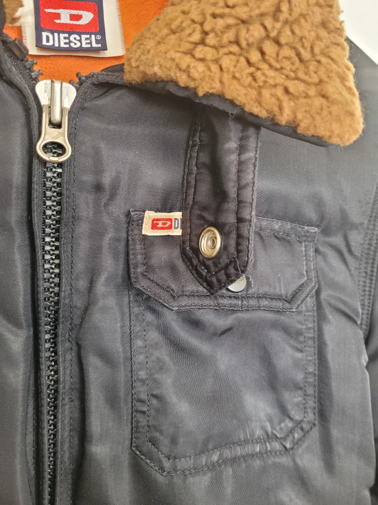 Diesel Black Jacket with Sherpa Collar image indicator(8)