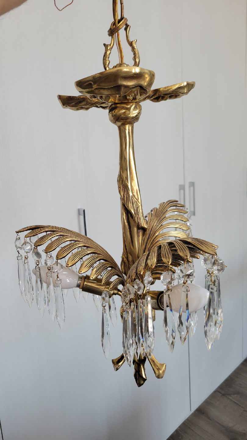 Vintage Gold Chandelier with Crystal Accents - photo 2