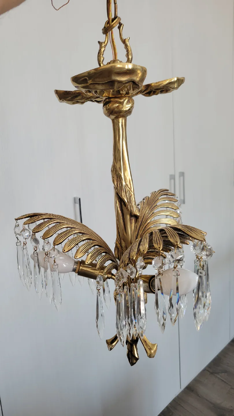 Vintage Gold Chandelier with Crystal Accents image indicator(2)