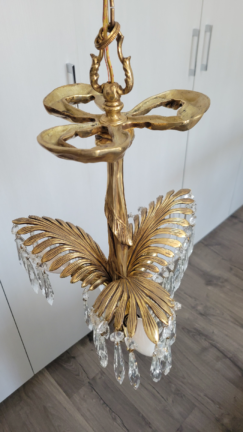 Vintage Gold Chandelier with Crystal Accents - photo 3