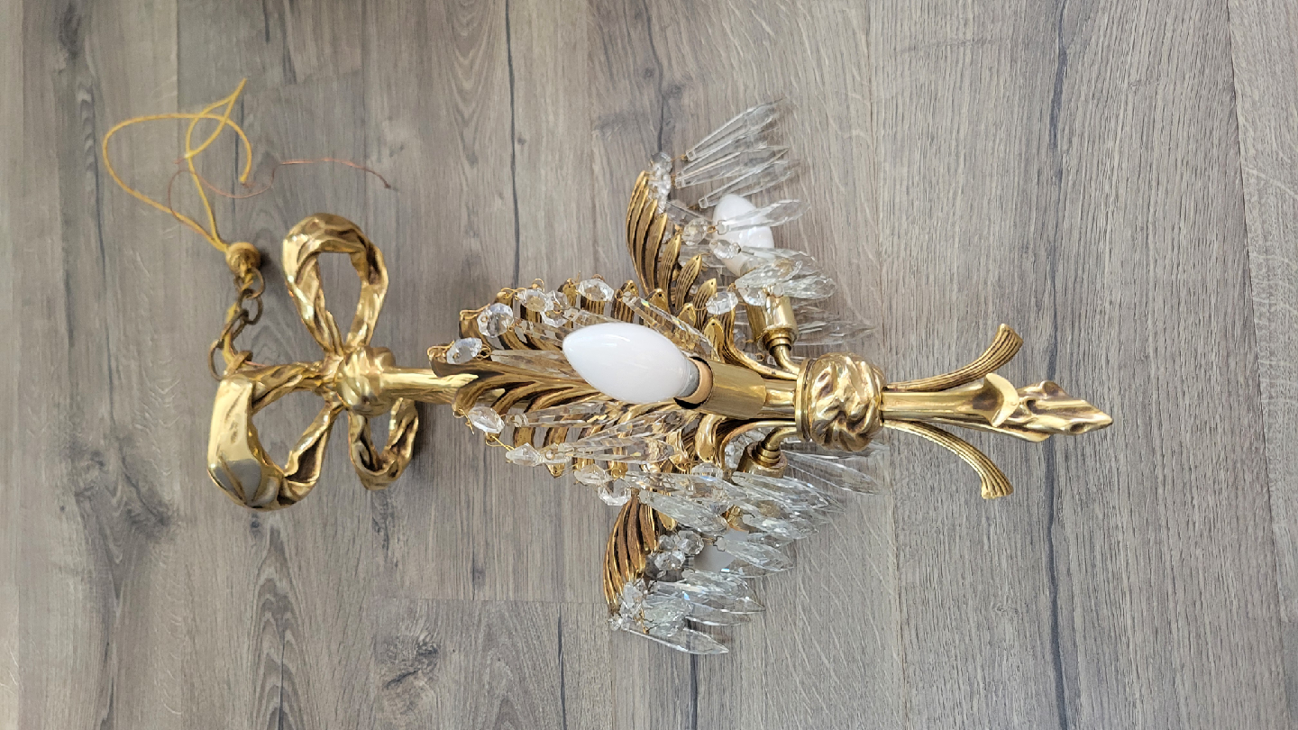 Vintage Gold Chandelier with Crystal Accents - photo 5
