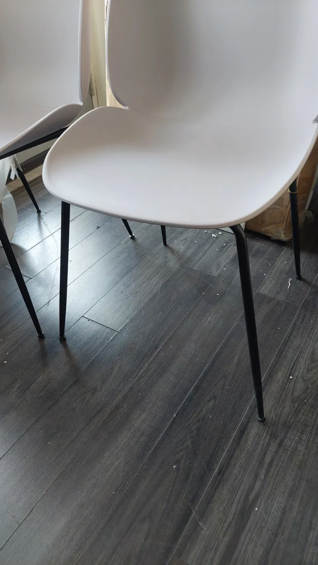 Set of 2 Modern White Dining Chairs image indicator(2)