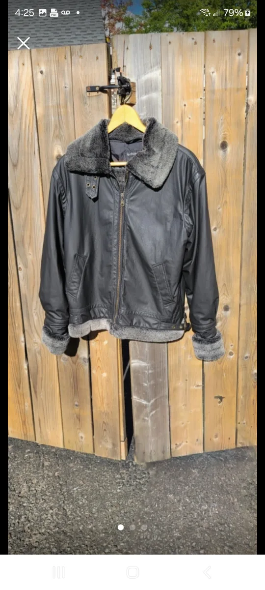 Le Chateau Black pu Leather Jacket thumbnail