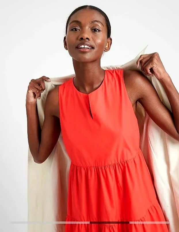 NWT Banana Republic Organic Cotton Tiered Midi Dress image indicator(3)