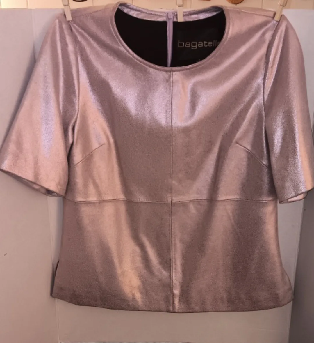 Bagatelle Metallic Leather Top - Size Small