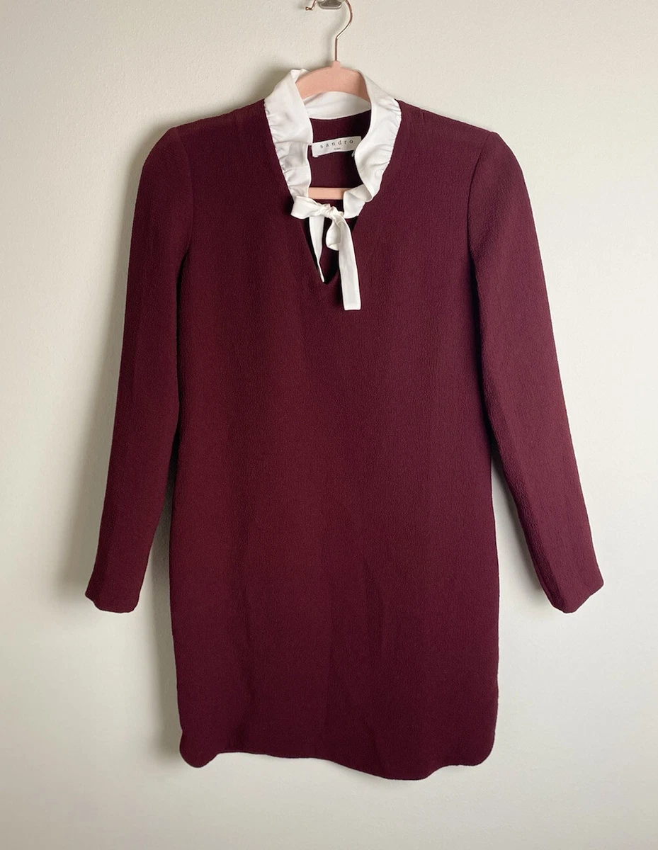Sandro Paris Burgundy Dress size1