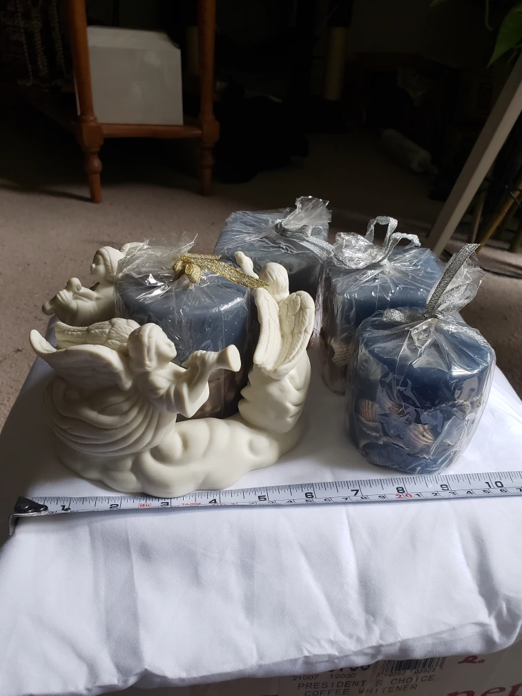 Candle and Angel Candle Holder Set
