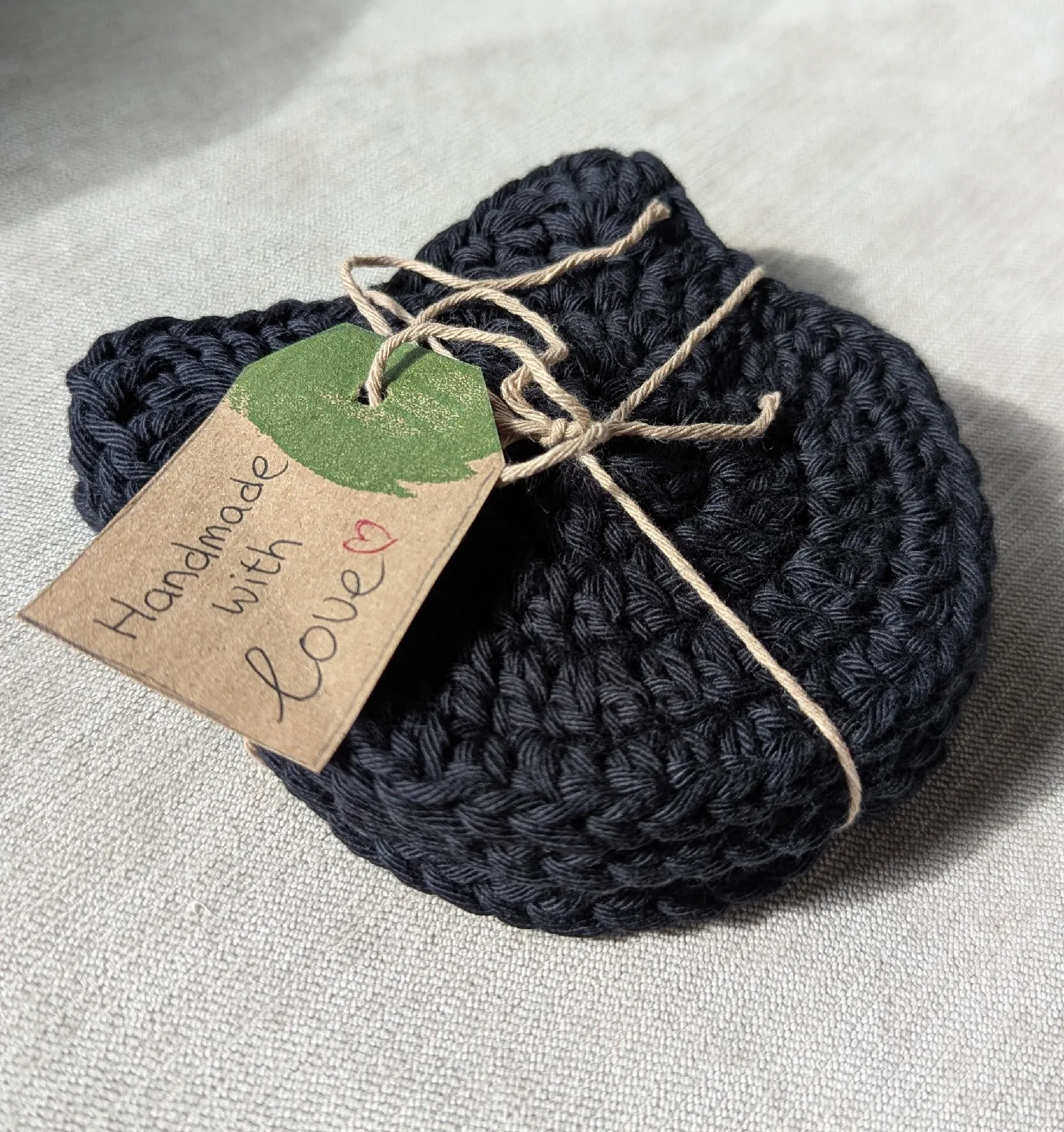 4 Handmade Black Cat Coasters