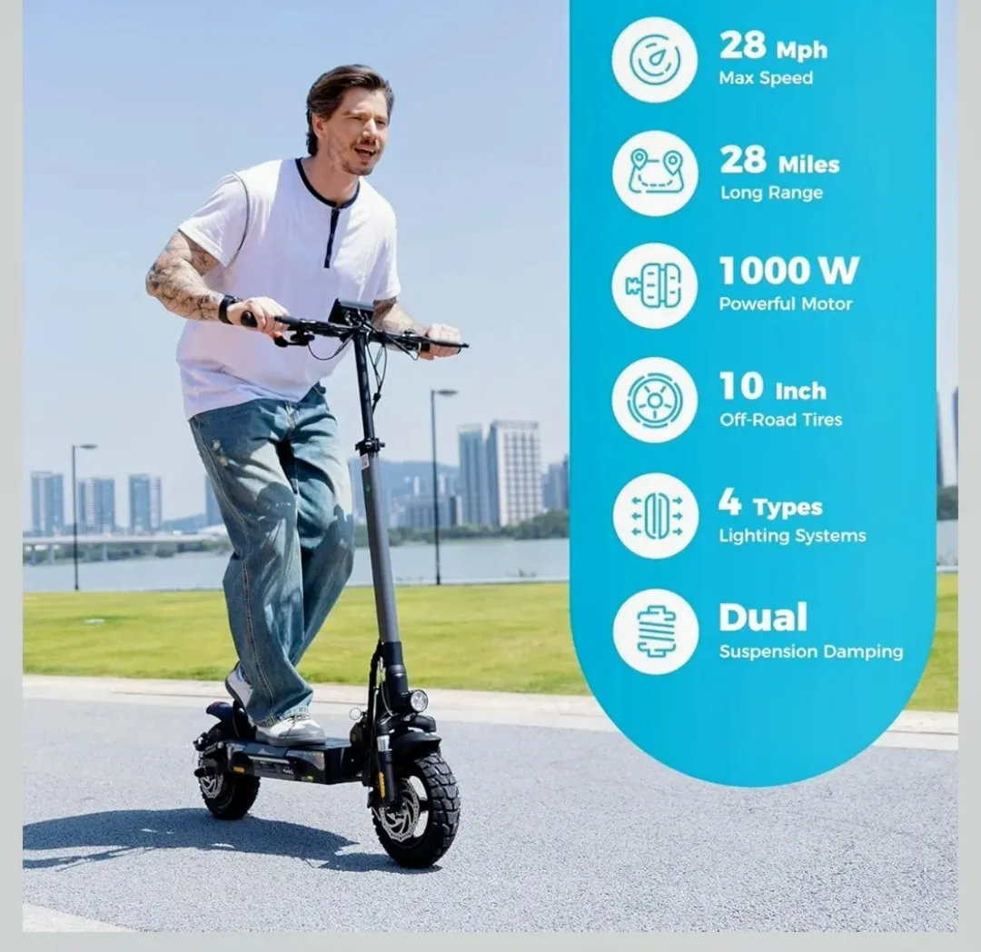 Electric Scooter for Adults - 28 MPH, 28 Mile Range image indicator(3)