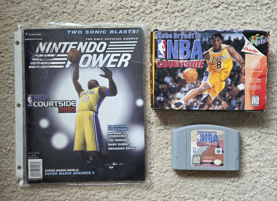 Kobe Bryant NBA Courtside 2002 Nintendo Power & N64 Game