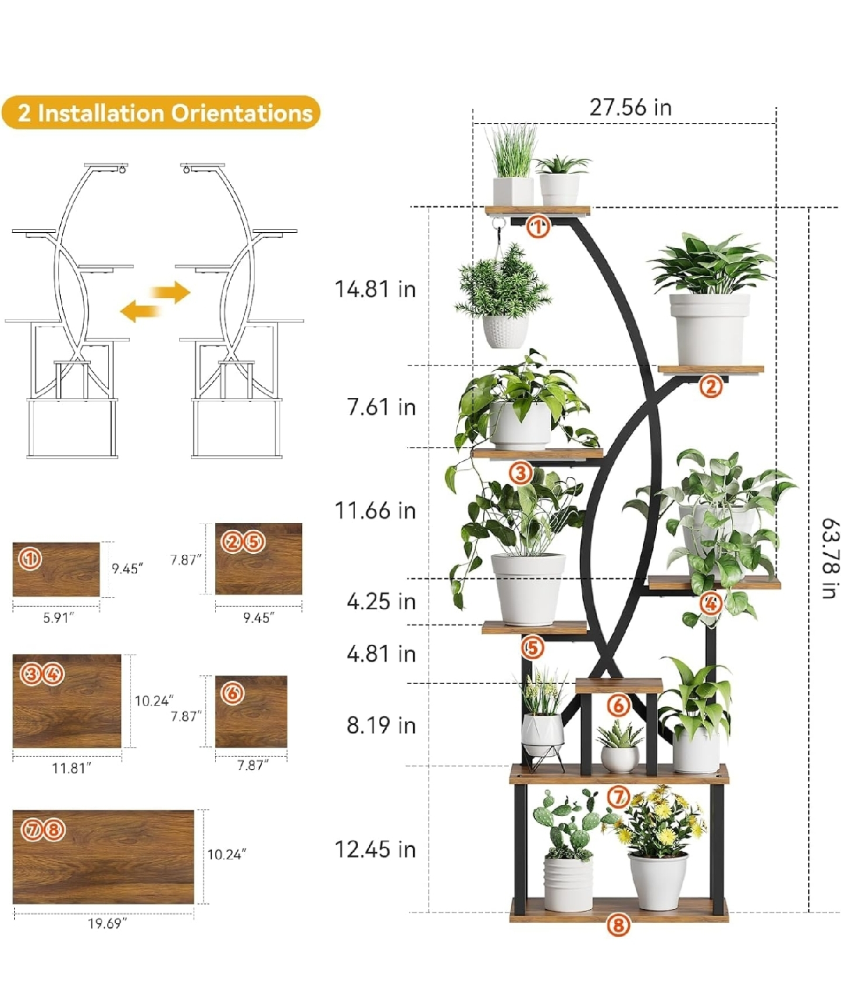8 Tier Plant Stand Indoor Outdoor - photo 2