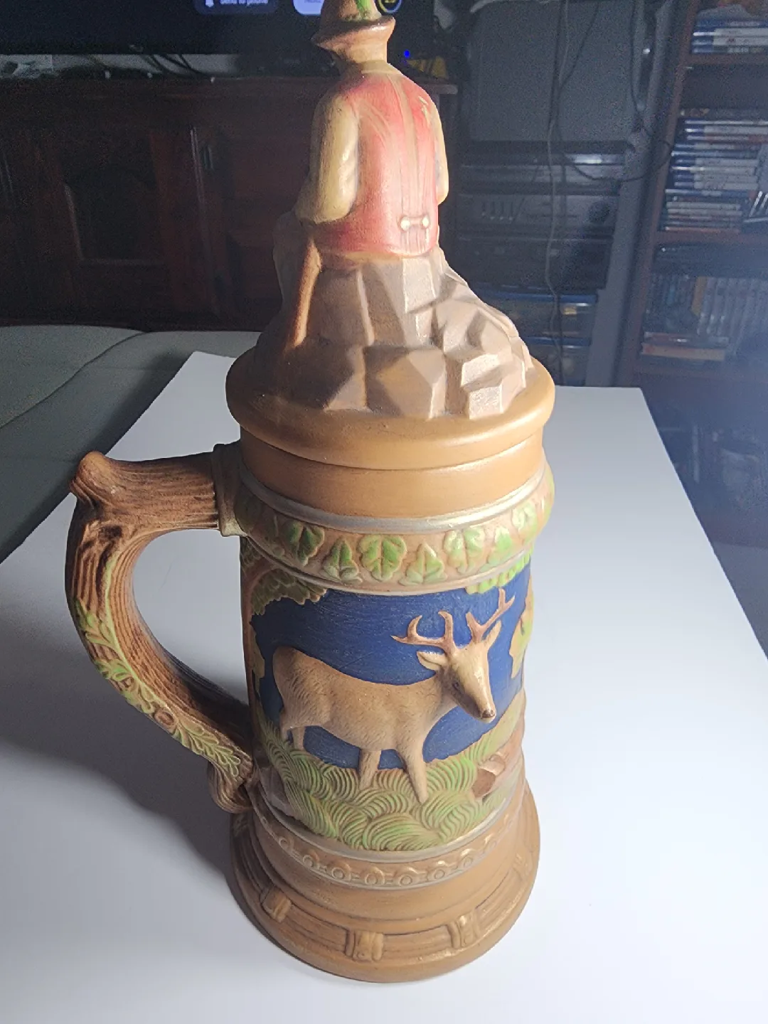 Vintage German Beer Stein with Hunter & Dog image indicator(5)