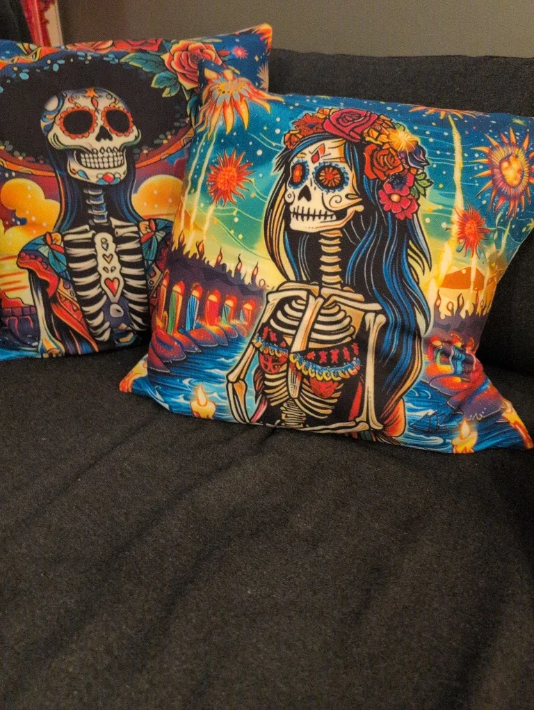 Set of Day of the Dead Decorative Throw Pillows image indicator(2)