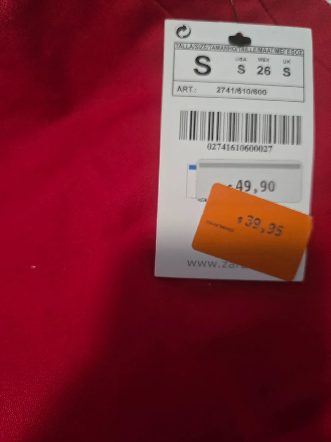 BNWT Zara Red Skirt - Size S New with Tags! image indicator(3)