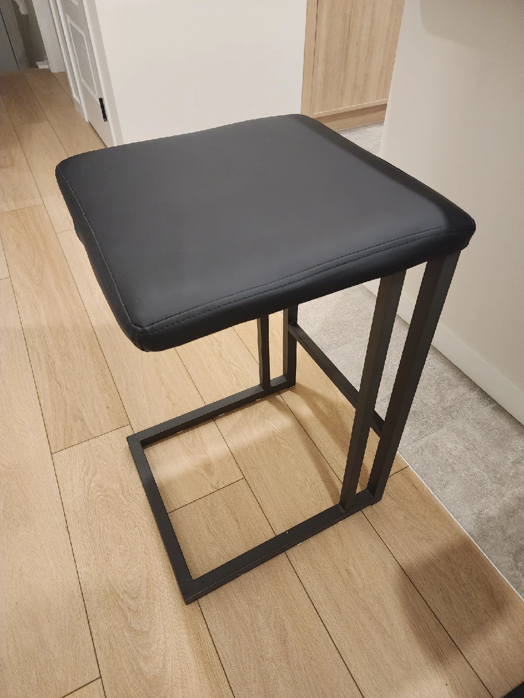 Black Stool with Metal Frame