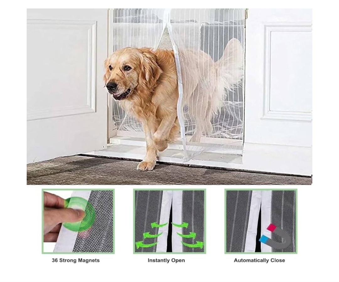 White-Magnetic Mesh Screen Door Fit Door Size 38 X 82 - photo 2