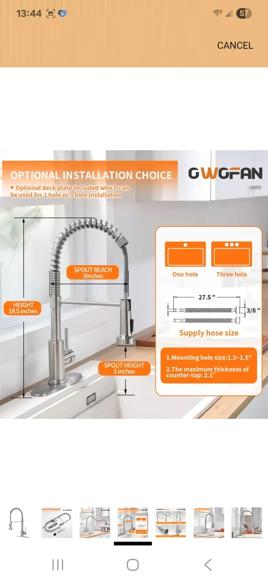 Kitchen Faucet with Pull Down Sprayer image indicator(3)